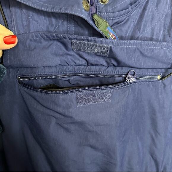 LL Bean Women’s Navy Blue Pullover Jacket Coat Hood Size XL P synthetic Down VTG - Picture 5 of 16